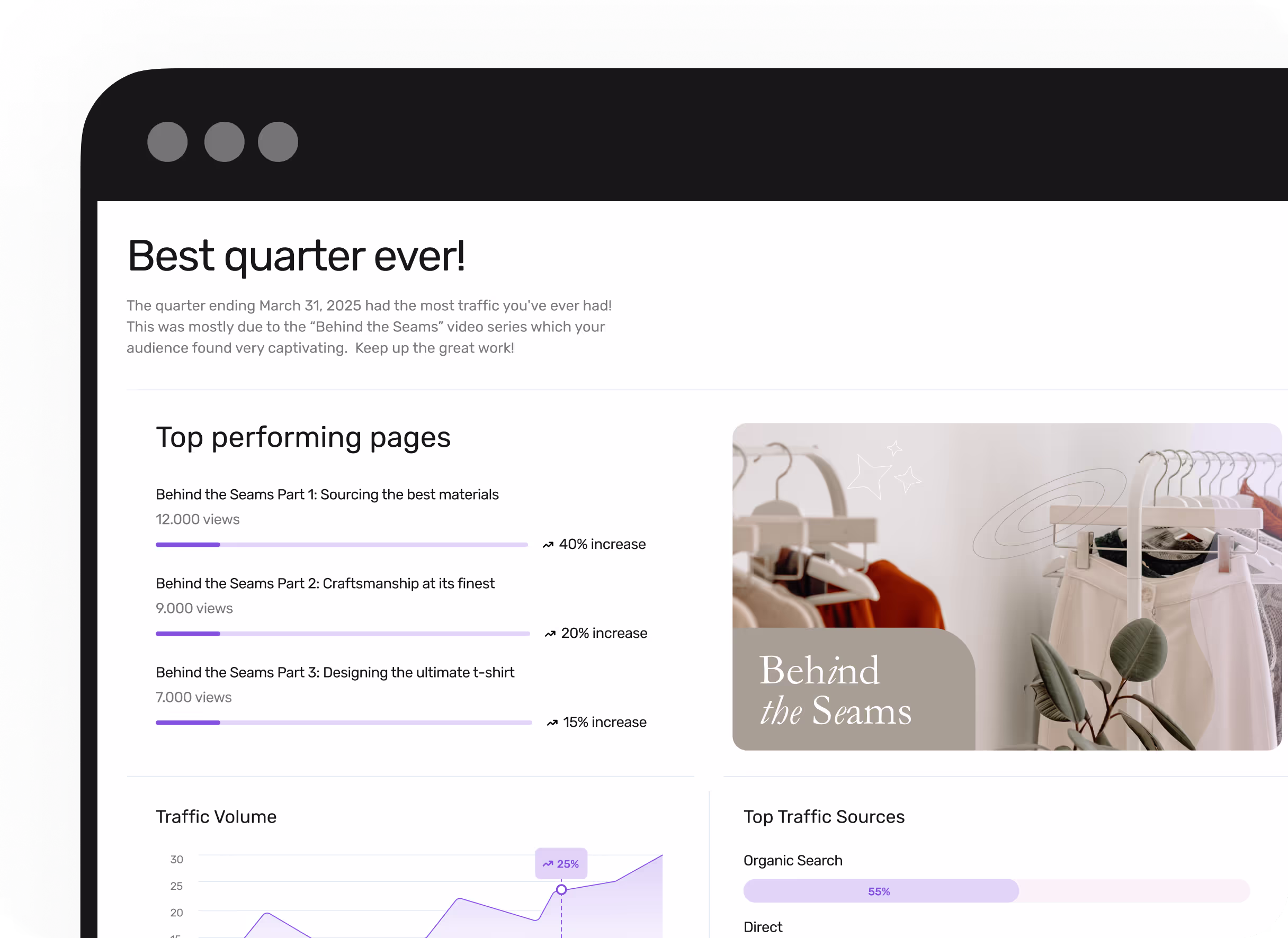 Bashy identifying the wins for your agency in a report you generated for your client